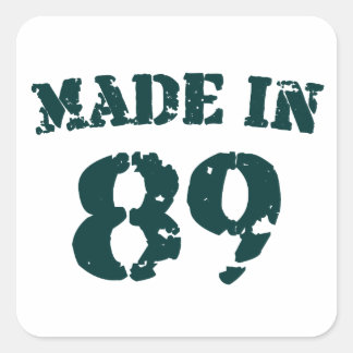 Made in 1989 quadratischer aufkleber