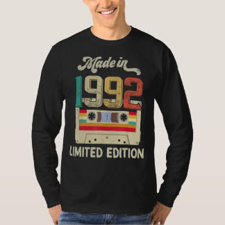 Made in 1992 30. Geburtstag Vintage Kassette T-Shirt