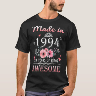 Made in 1994 Floral 29 Jahre alt 29. Geburtstag Wo T-Shirt