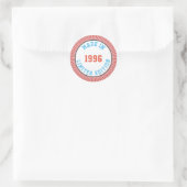 Made in 1996 runder aufkleber (Tasche)