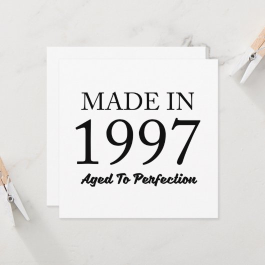 Made in 1997 karte (Vorderseite/Rückseite Beispiel)