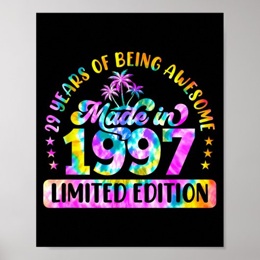 Made In 1997 Limited Edition 29 Birthday 29 Year O Poster (Vorne)