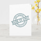 Made in 1997 Round Rubber Stamp Logo Birth Year Karte (Gelbe Blume)