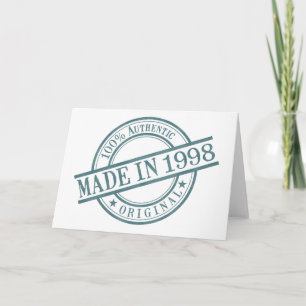 Made in 1998 Round Rubber Stamp Logo Birth Year Karte