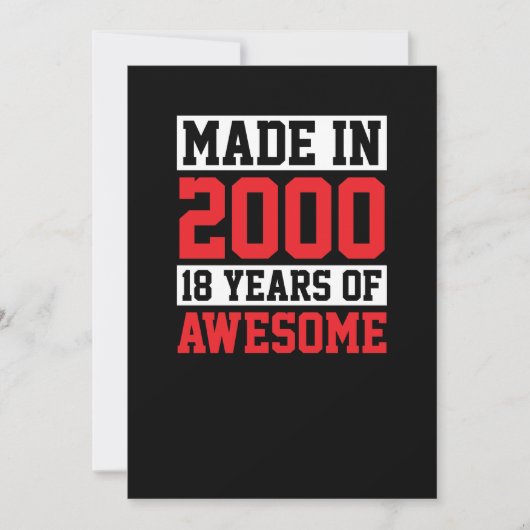 Made in 2000, 18 Years of Phantastisch Birthday Einladung (Vorderseite)