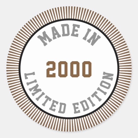 Made in 2000 runder aufkleber (Vorderseite)