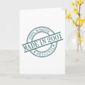 Made in 2001 Round Rubber Stamp Logo Birth Year Karte (Gelbe Blume)