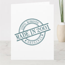 Made in 2001 Round Rubber Stamp Logo Birth Year Karte