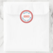 Made in 2003 runder aufkleber (Tasche)