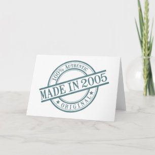 Made in 2005 Round Rubber Stamp Logo Birth Year Karte