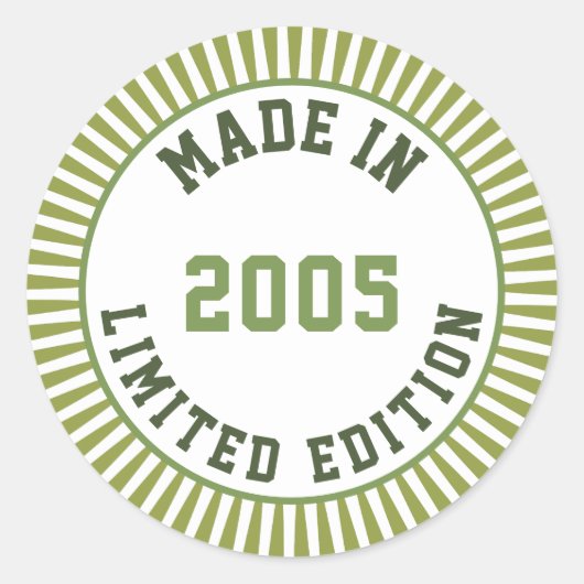 Made in 2005 runder aufkleber (Vorderseite)