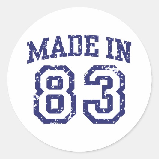 Made in 83 runder aufkleber (Vorderseite)