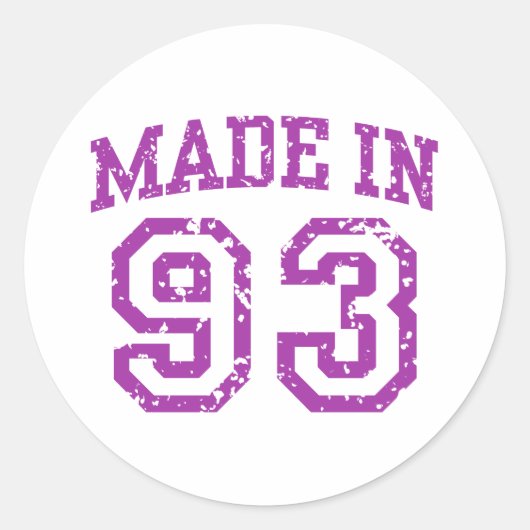 Made in 93 runder aufkleber (Vorderseite)