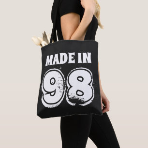 Made in '98 Typografie Geburtstag Tote Bag Tasche