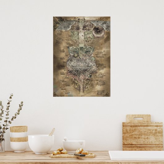 Made in Abyss The Abyss Map Poster (Küche)
