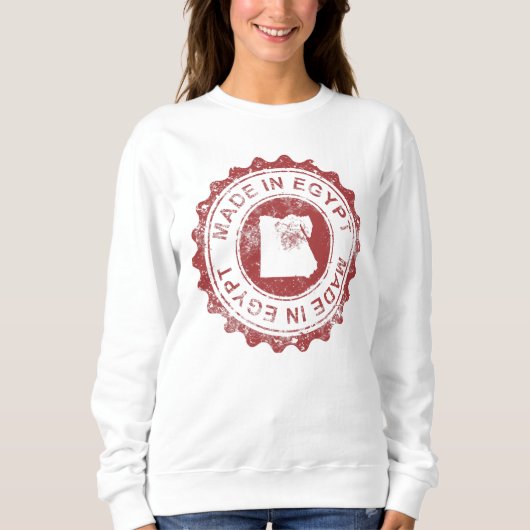 Made in Ägypten Briefmarke mit Karte م ص ر Sweatshirt (Vorderseite)