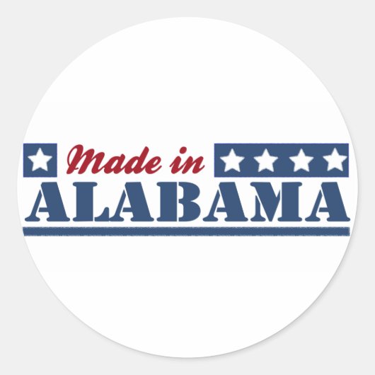 Made in Alabama Runder Aufkleber (Vorderseite)