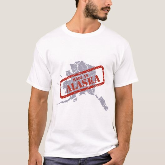 Made in Alaska Grunge Map Basic T - Shirt (Vorderseite)