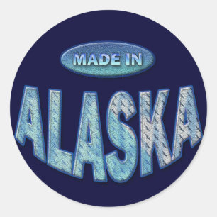 MADE IN ALASKA RUNDER AUFKLEBER