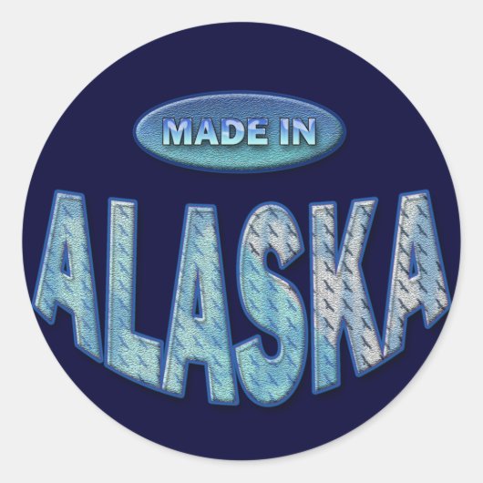 MADE IN ALASKA RUNDER AUFKLEBER (Vorderseite)