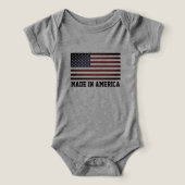Made in America baby bodysuit with American flag (Design Vorderseite)