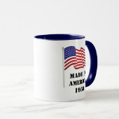 Made in America Birthdate Tasse (VorderseiteRechts)