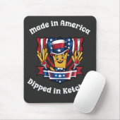 Made in America Dipped in Ketchup Funny Patriot Mousepad (Mit Mouse)