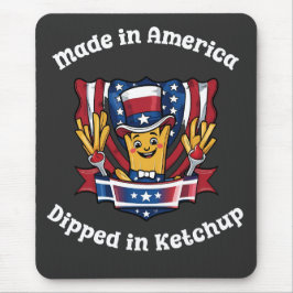 Made in America Dipped in Ketchup Funny Patriot Mousepad