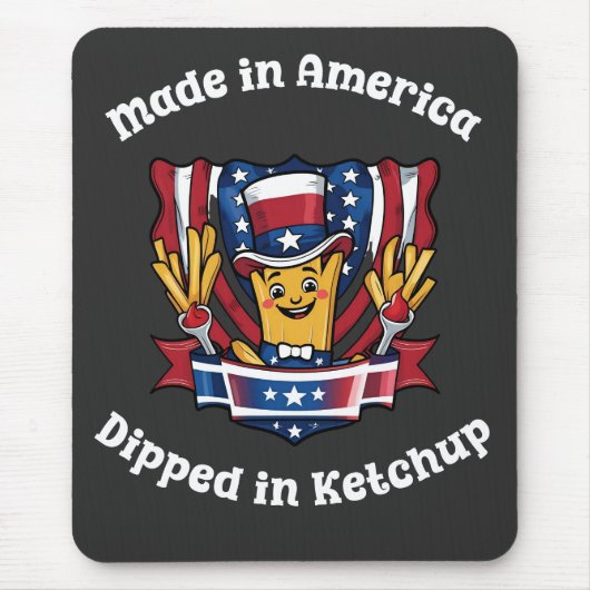 Made in America Dipped in Ketchup Funny Patriot Mousepad (Vorne)