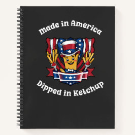 Made in America Dipped in Ketchup Funny Patriot Notizblock