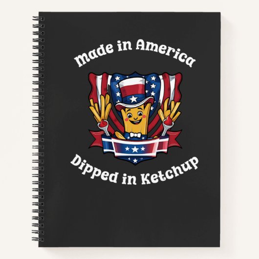 Made in America Dipped in Ketchup Funny Patriot Notizblock (Vorderseite)