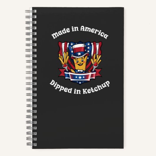 Made in America Dipped in Ketchup Funny Patriot Notizblock (Vorderseite)
