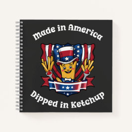Made in America Dipped in Ketchup Funny Patriot Notizblock