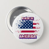 "Made in America" Farbspritzer-Amerikanische Flagg Button (Vorne & Hinten)