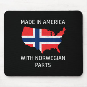 Made In America Mit Norwegischen Teilen - Norwegen Mousepad