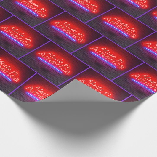 Made in America Neon Sign on Brick Geschenkpapier (Ecke)