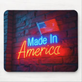 Made in America Neon Sign on Brick Mousepad (Vorne)