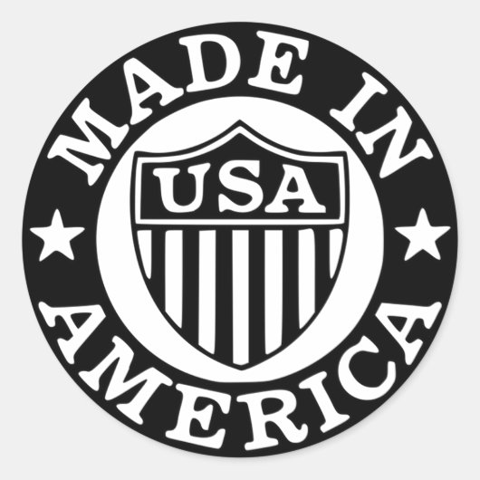 Made In America Round Sticker Label Sheets (Vorderseite)