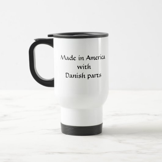 Made in America with Danish Parts Reisebecher (Links)