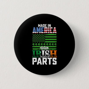 Made in America with Irish Parts St Patrick's Day Button
