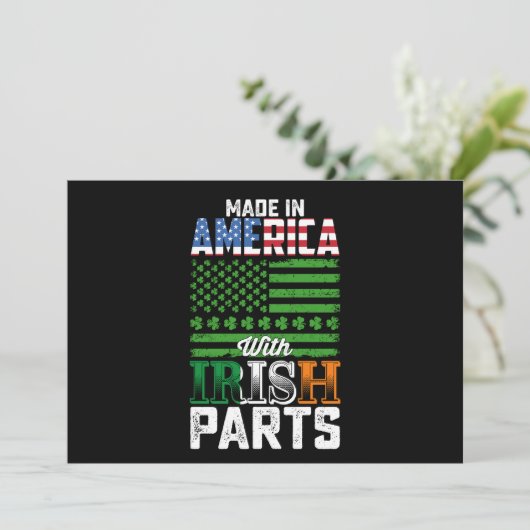 Made in America with Irish Parts St Patrick's Day Einladung (Stehend Vorderseite)
