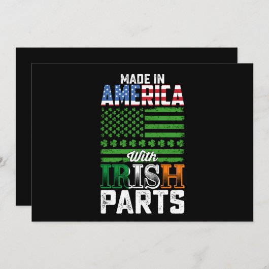 Made in America with Irish Parts St Patrick's Day Einladung (Vorne/Hinten)