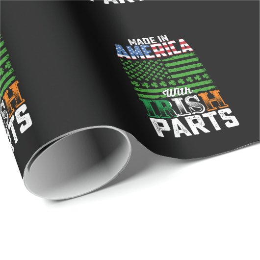 Made in America with Irish Parts St Patrick's Day Geschenkpapier (Rolleneckpunkt)