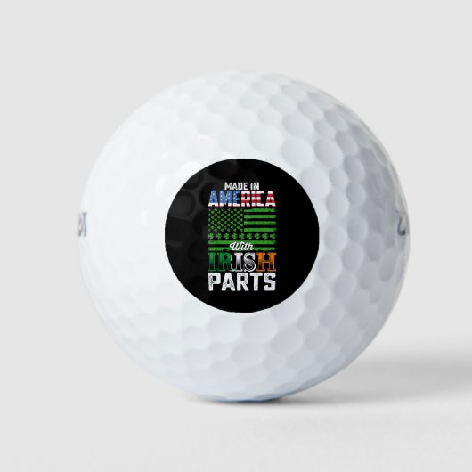 Made in America with Irish Parts St Patrick's Day Golfball (Vorderseite)