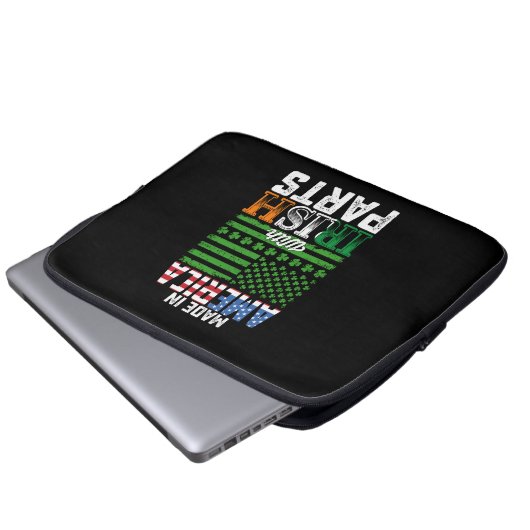 Made in America with Irish Parts St Patrick's Day Laptopschutzhülle (Vorne Knopf)