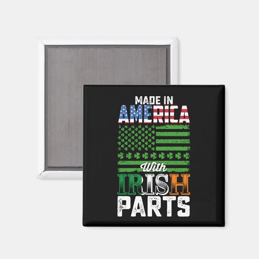 Made in America with Irish Parts St Patrick's Day Magnet (Vorderseite/Rückseite)