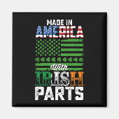 Made in America with Irish Parts St Patrick's Day Magnet (Vorne)