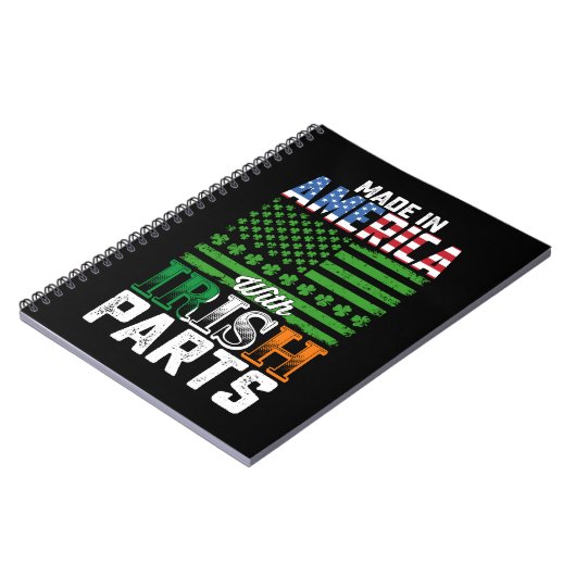 Made in America with Irish Parts St Patrick's Day Notizblock (Linke Seite)