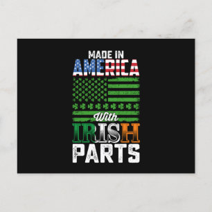 Made in America with Irish Parts St Patrick's Day Postkarte