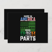 Made in America with Irish Parts St Patrick's Day Postkarte (Vorne/Hinten)